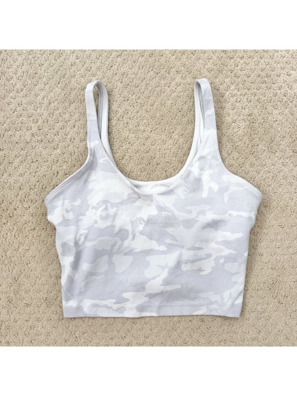 Lululemon Align Cropped Tank Top Incognito Gray White Camouflage Women’s Size 8
